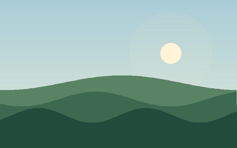 Green hills inside a volcanic crater landscape