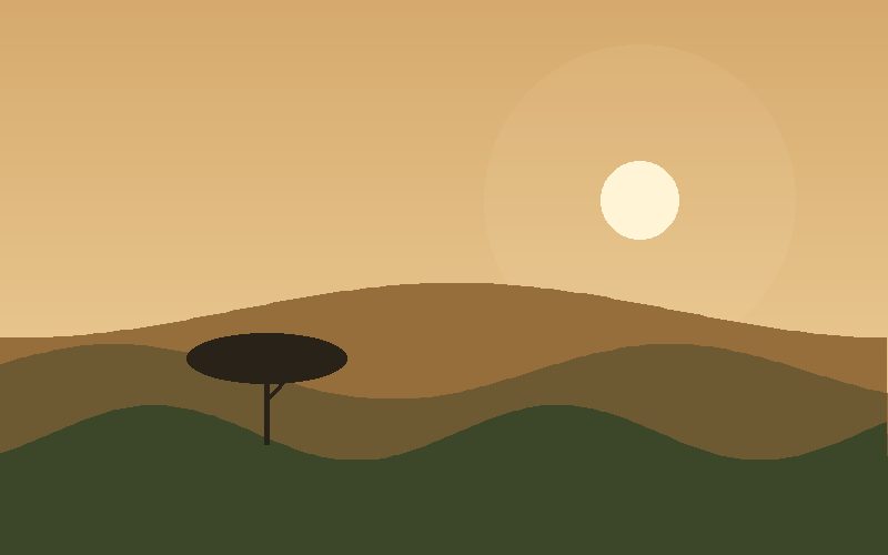 Tarangire savannah landscape with an acacia tree